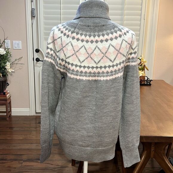 Tommy Hilfiger Fair Isle Nordic Knit Turtleneck Sweater Soft Cozy Women’s L - Picture 8 of 12